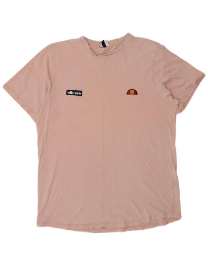 Ellesse Mens T-Shirt Top XL Pink Cotton