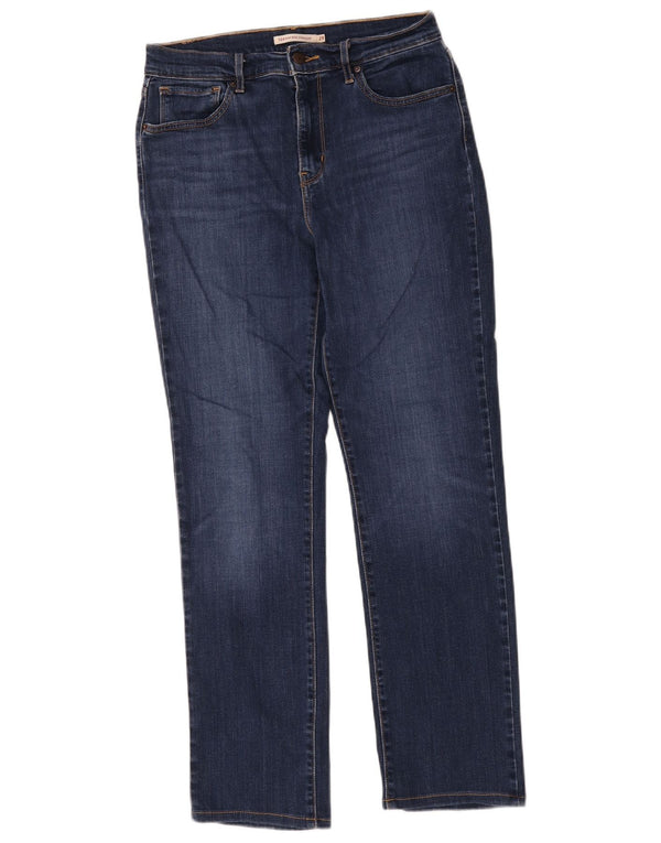 Levi's Womens 724 High Rise Straight Jeans W29 L28 Navy Blue Cotton