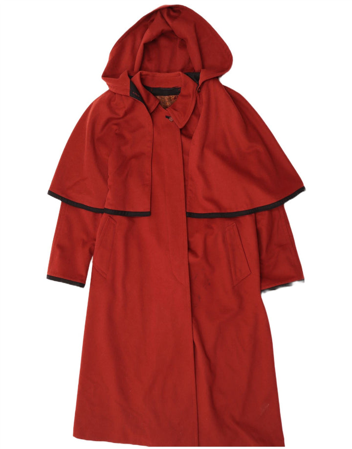 Loden Frey Womens Hooded Overcoat EU 40 Medium Red Wool