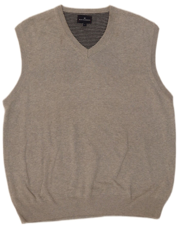 Marks & Spencer Mens Blue Harbour Vest Tank Top Large Grey Flecked Cotton