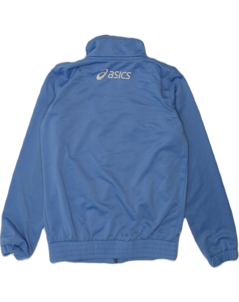 ASICS Boys Graphic Tracksuit Top Jacket 7-8 Years Blue Colourblock | Vintage Asics | Thrift | Second-Hand Asics | Used Clothing | Messina Hembry 