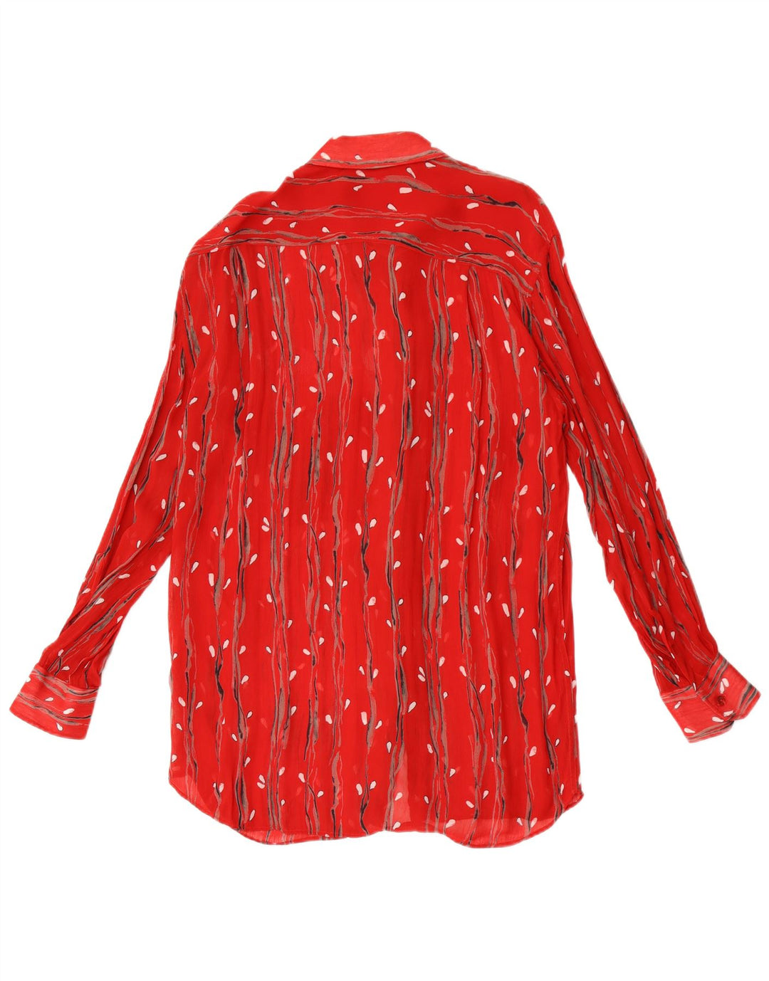 Vintage Mens Abstract Pattern Shirt Small Red