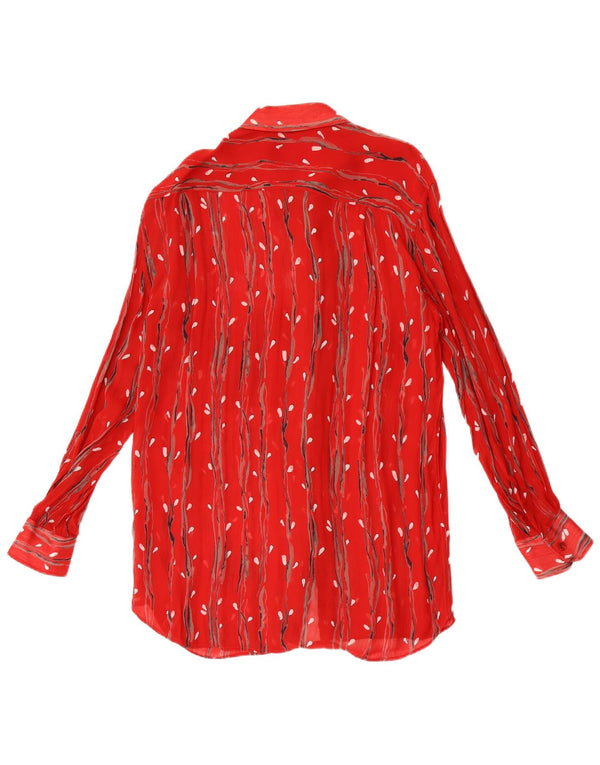 Vintage Mens Abstract Pattern Shirt Small Red