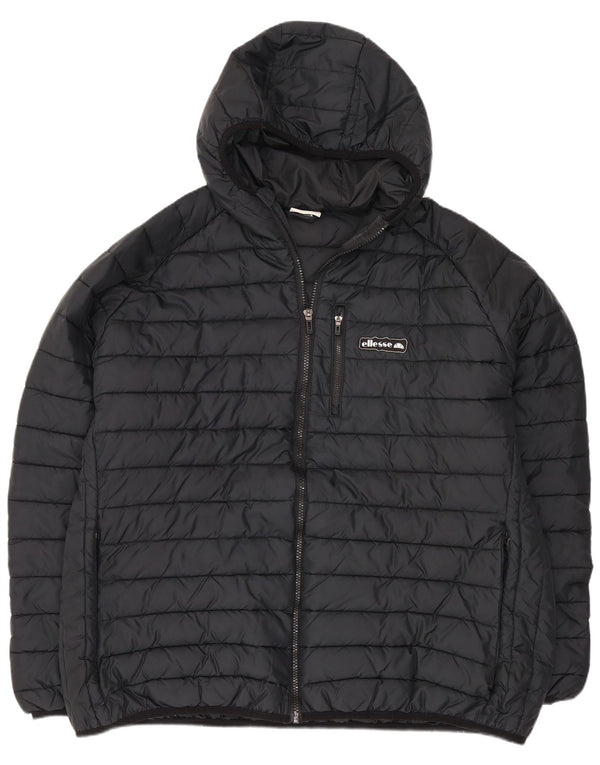 Ellesse Womens Hooded Padded Jacket UK 24 4XL Black Polyester