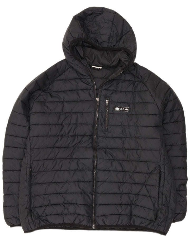 Ellesse Womens Hooded Padded Jacket UK 24 4XL Black Polyester