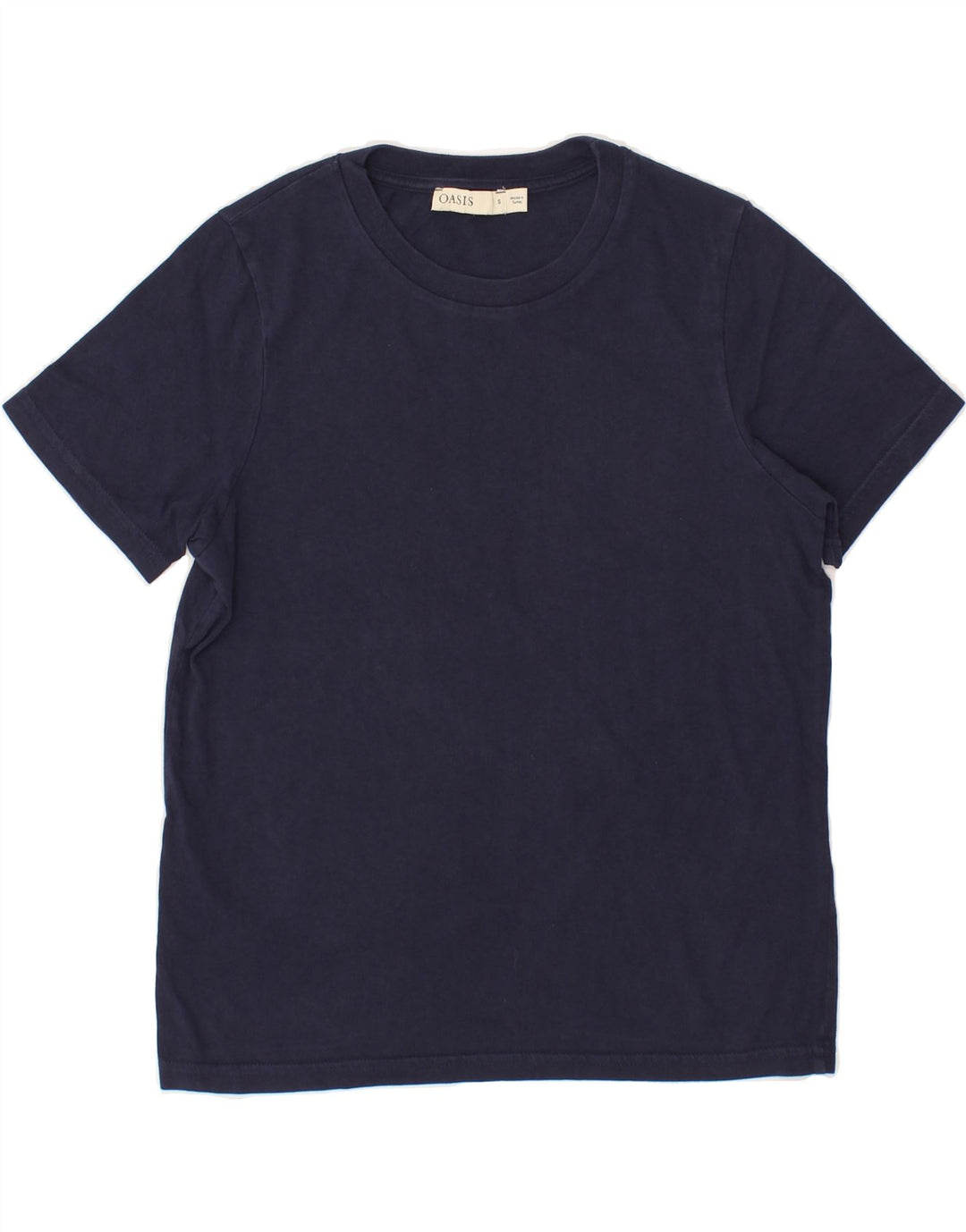 OASIS Womens T-Shirt Top UK 10 Small Navy Blue Cotton Vintage Oasis and Second-Hand Oasis from Messina Hembry 