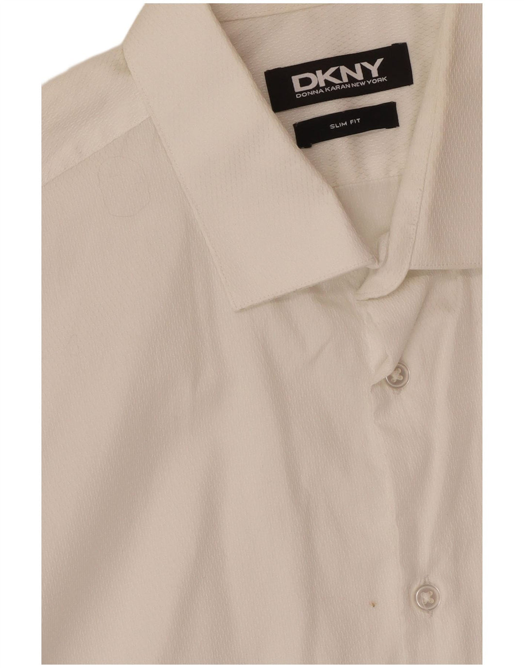 Dkny Mens Slim Fit Shirt Medium White Cotton