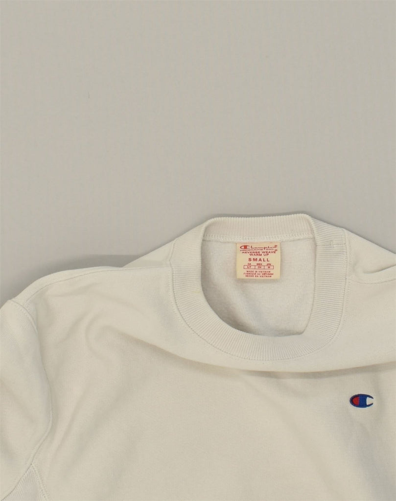 CHAMPION Mens Sweatshirt Jumper Small White Cotton | Vintage Champion | Thrift | Second-Hand Champion | Used Clothing | Messina Hembry 