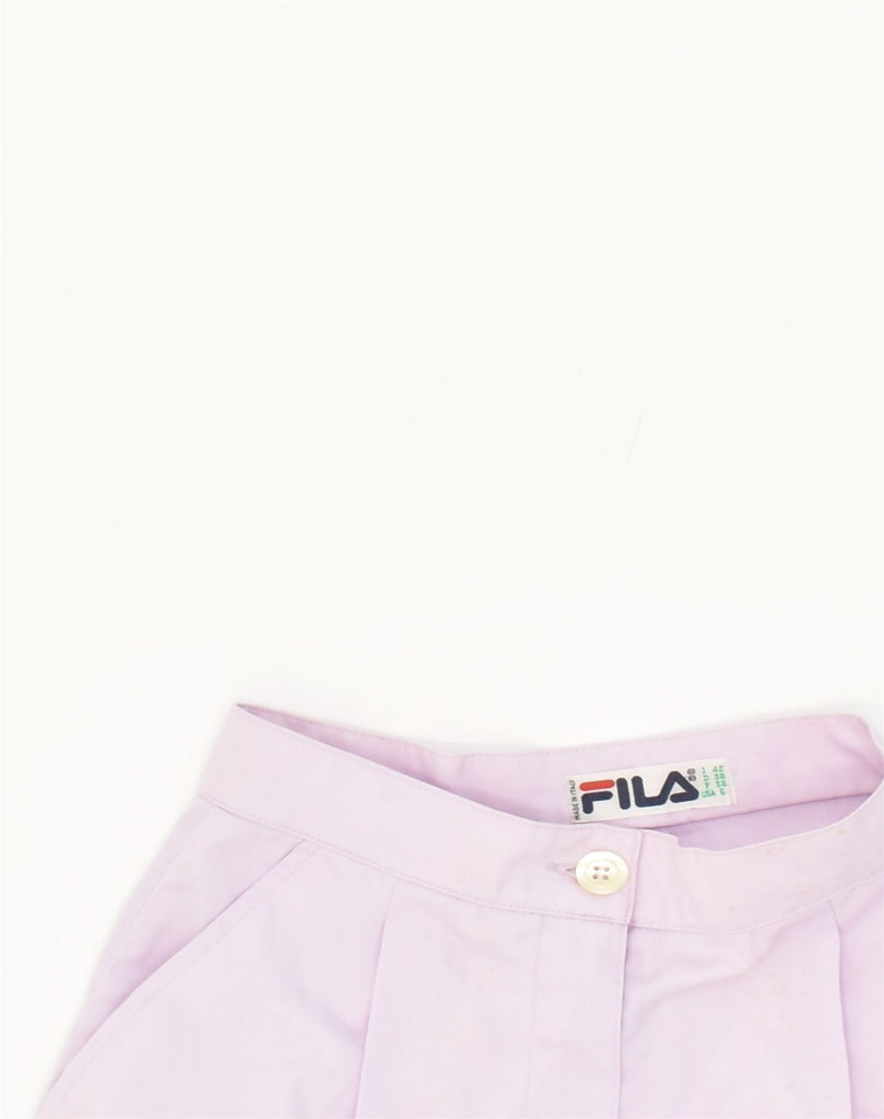 FILA Womens High Waist Chino Shorts UK 4 XS W24 Pink Polyester | Vintage Fila | Thrift | Second-Hand Fila | Used Clothing | Messina Hembry 