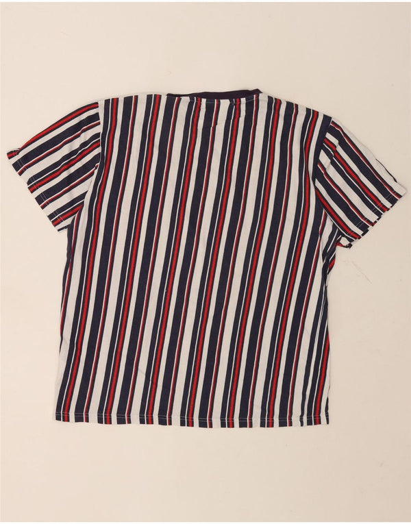 FILA Mens T-Shirt Top Medium Multicoloured Striped Cotton