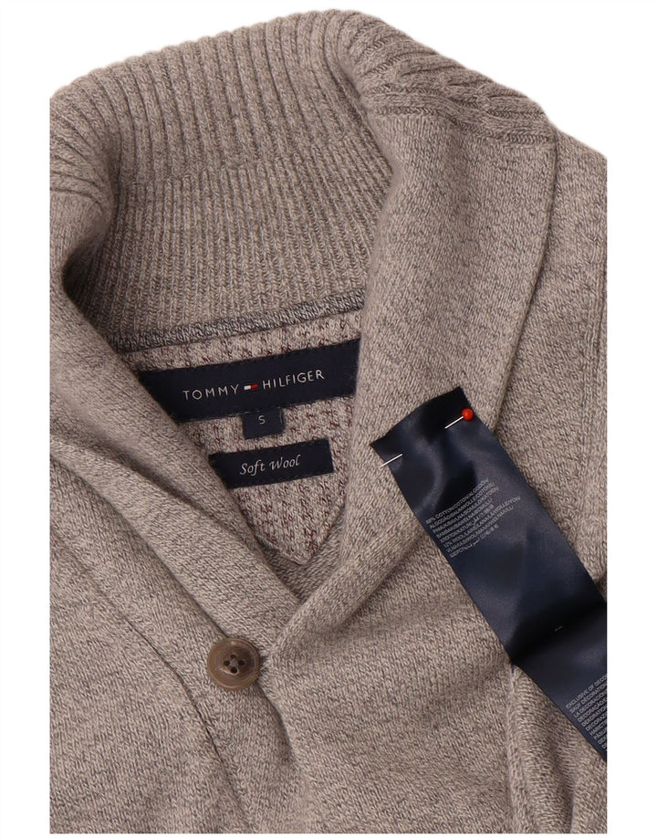 Tommy Hilfiger Mens Cardigan Sweater Small Grey Cotton