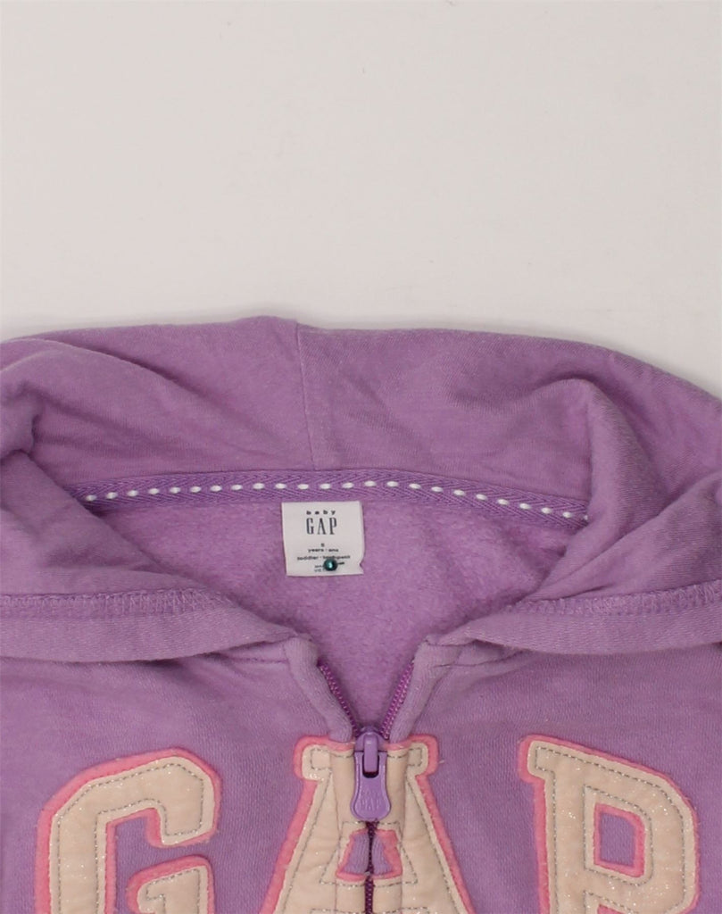 GAP Girls Graphic Hoodie Jumper 4-5 Years Purple Cotton | Vintage Gap | Thrift | Second-Hand Gap | Used Clothing | Messina Hembry 