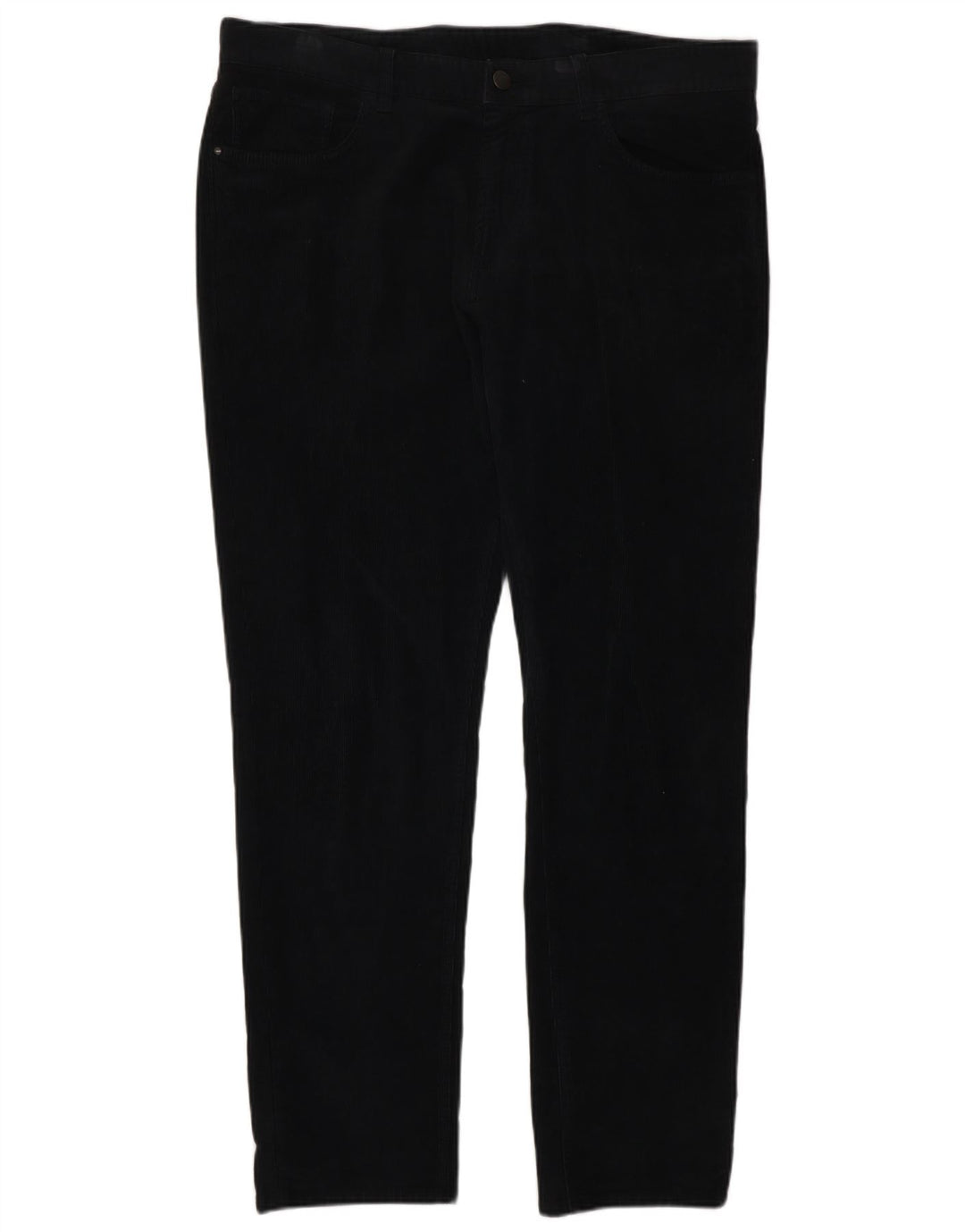 MASSIMO DUTTI Mens Straight Corduroy Trousers EU 44 Large W36 L30 Black