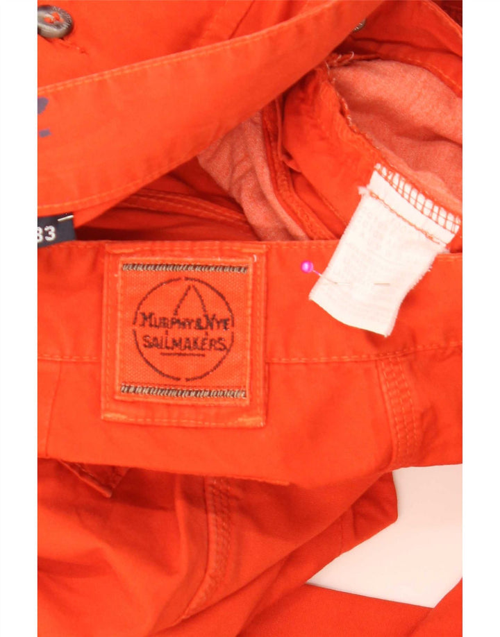 Murphy & Nye Mens Sailmakers Straight Trousers W33 L30 Orange Cotton