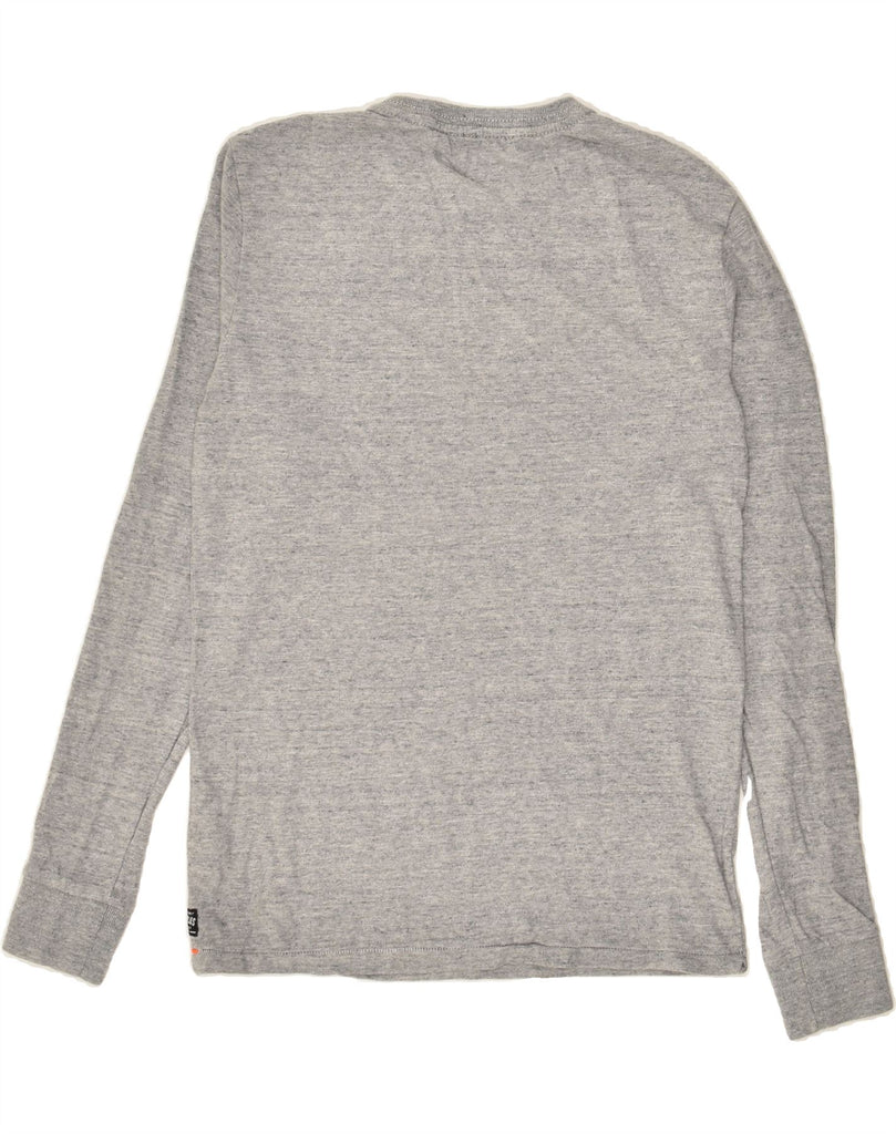 SUPERDRY Mens Graphic Top Long Sleeve Medium Grey Flecked Cotton | Vintage Superdry | Thrift | Second-Hand Superdry | Used Clothing | Messina Hembry 