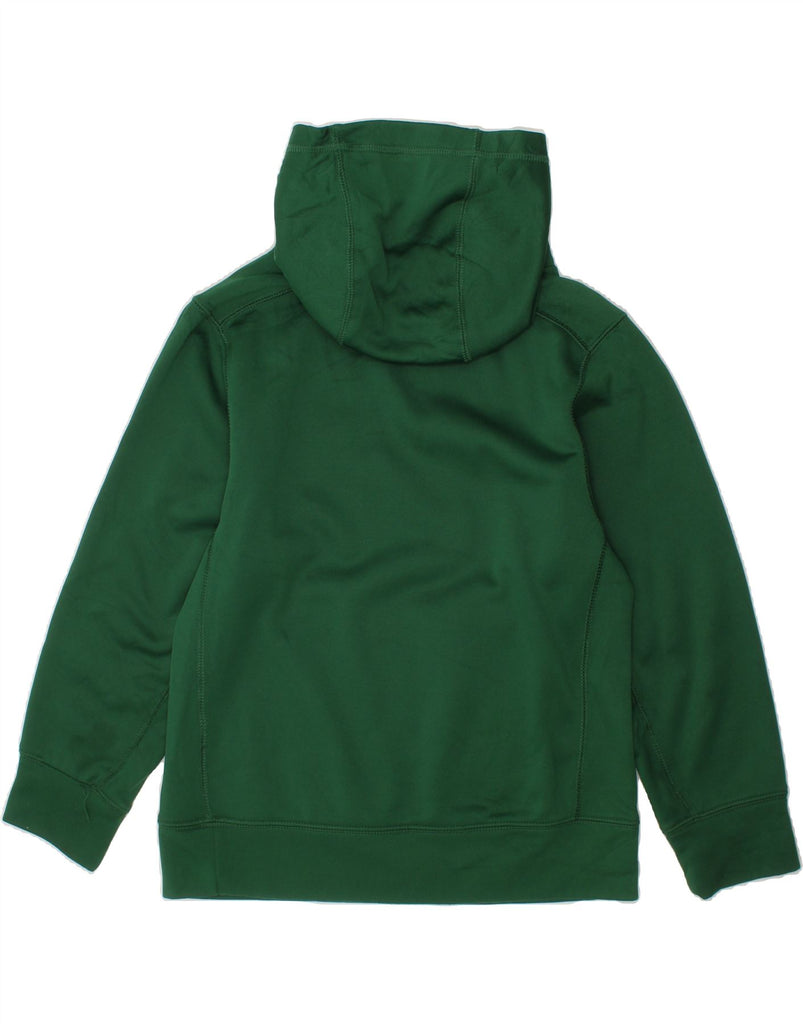 NIKE Boys Therma-Fit Graphic Hoodie Jumper 8-9 Years Small Green Polyester Vintage Nike and Second-Hand Nike from Messina Hembry 