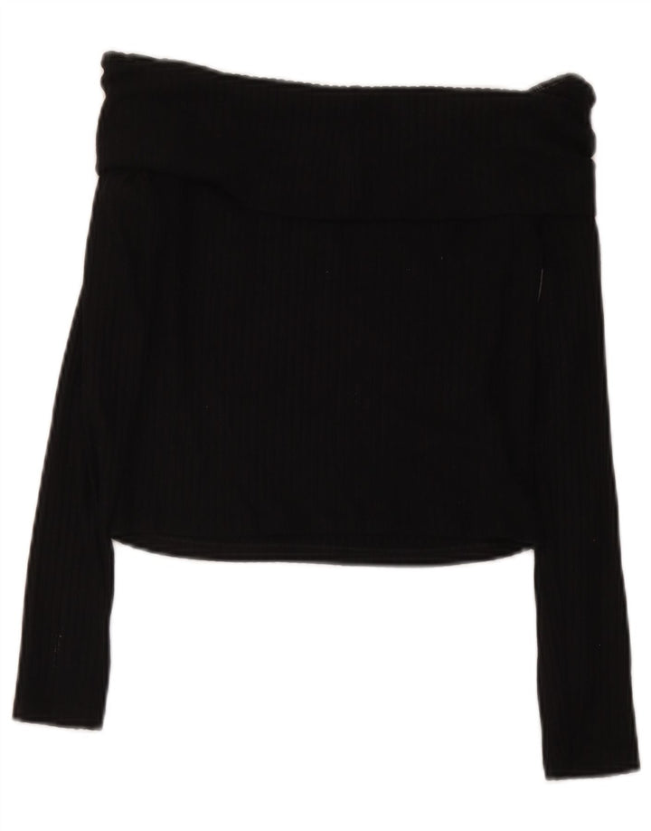 Marks & Spencer Girls Crop Off Shoulder Top 13-14 Years Black Viscose