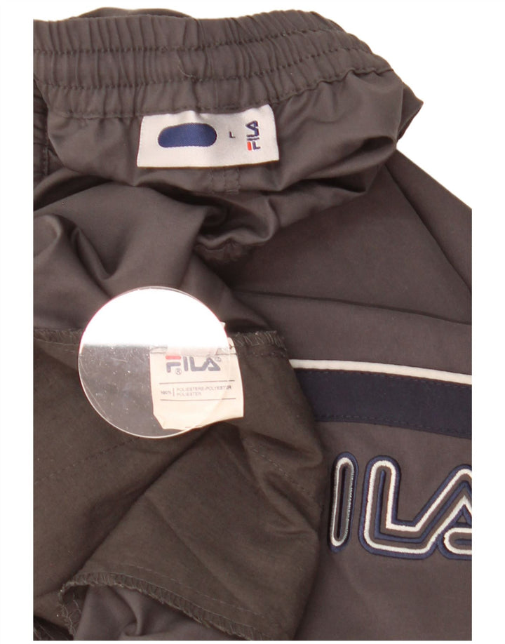 Fila Mens Graphic Sport Shorts Large  Grey Colourblock Polyester