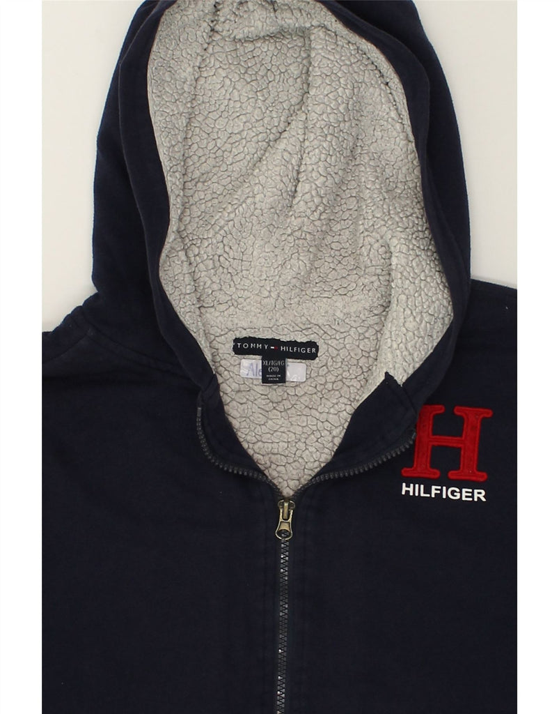 TOMMY HILFIGER Boys Tall Zip Hoodie Sweater 15-16 Years XL Navy Blue | Vintage Tommy Hilfiger | Thrift | Second-Hand Tommy Hilfiger | Used Clothing | Messina Hembry 