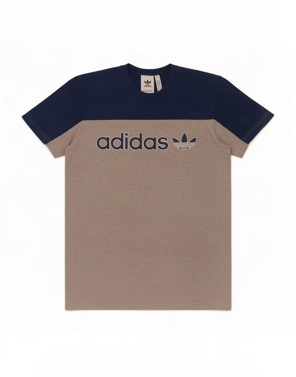 Adidas Mens Graphic T-Shirt Top Medium Grey Colourblock Cotton