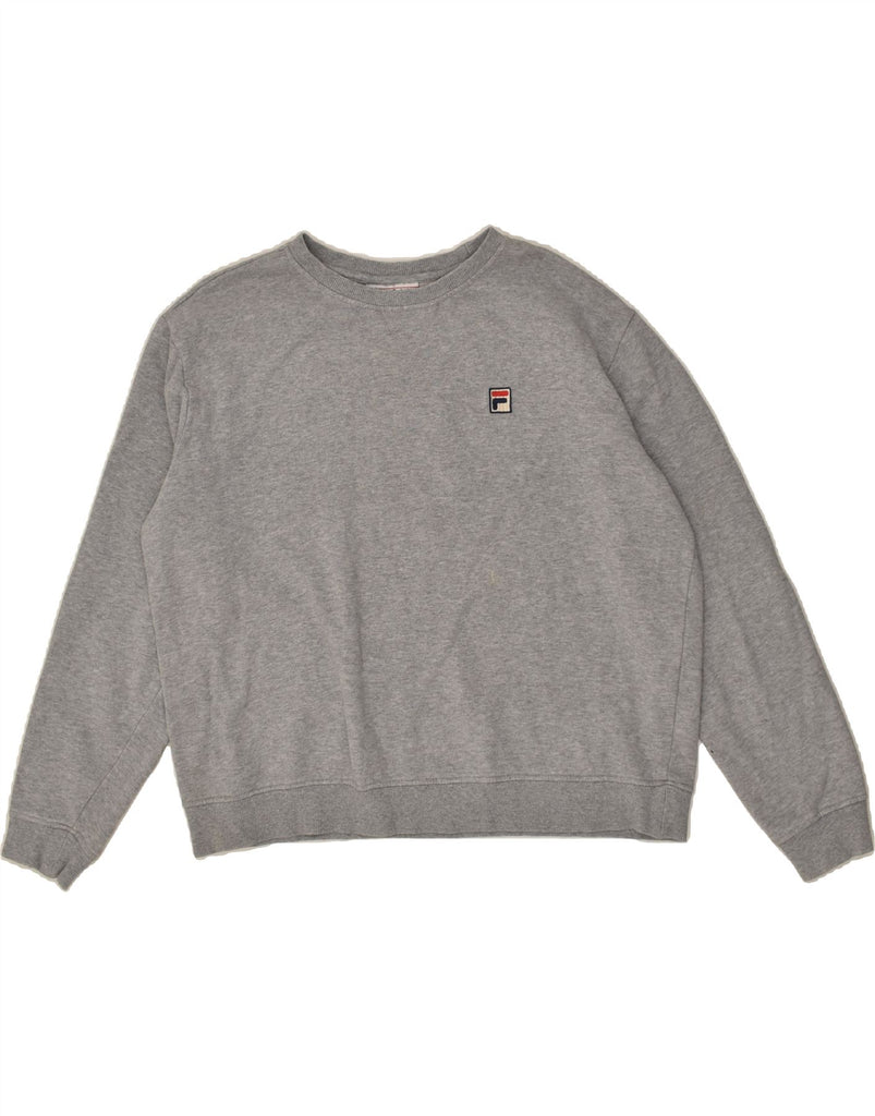 FILA Womens Sweatshirt Jumper UK 18 XL Grey Cotton | Vintage Fila | Thrift | Second-Hand Fila | Used Clothing | Messina Hembry 