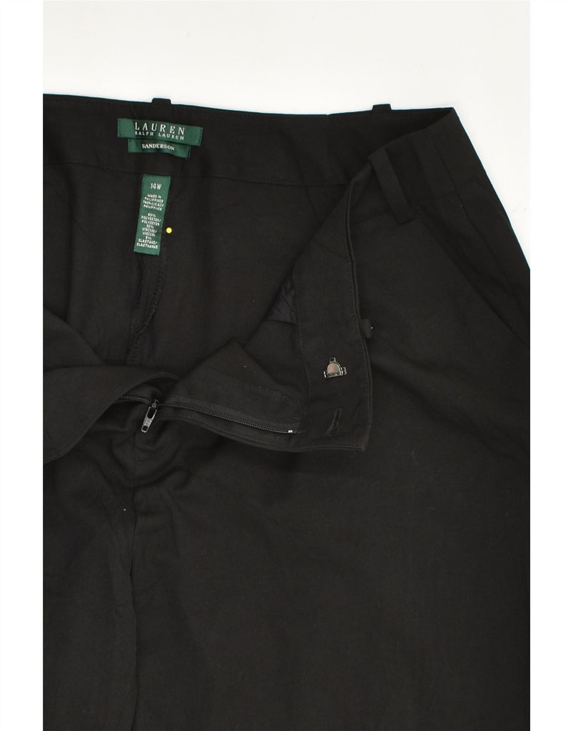 RALPH LAUREN Womens Straight Chino Trousers US 14 XL W36 L28  Black | Vintage Ralph Lauren | Thrift | Second-Hand Ralph Lauren | Used Clothing | Messina Hembry 