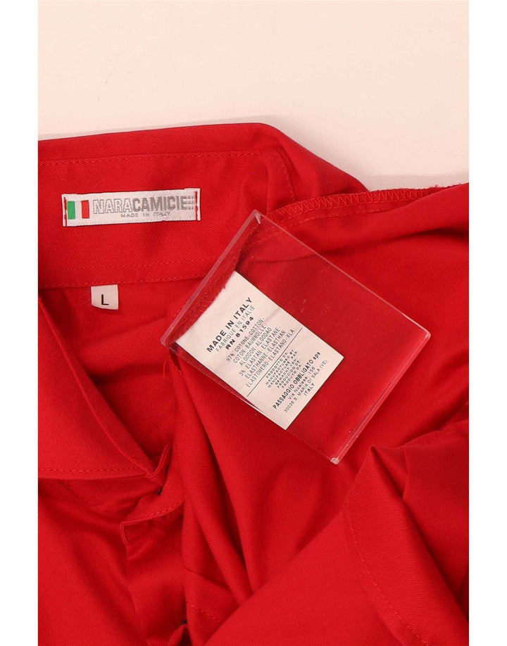 Naracamicie Mens Shirt Large Red Cotton