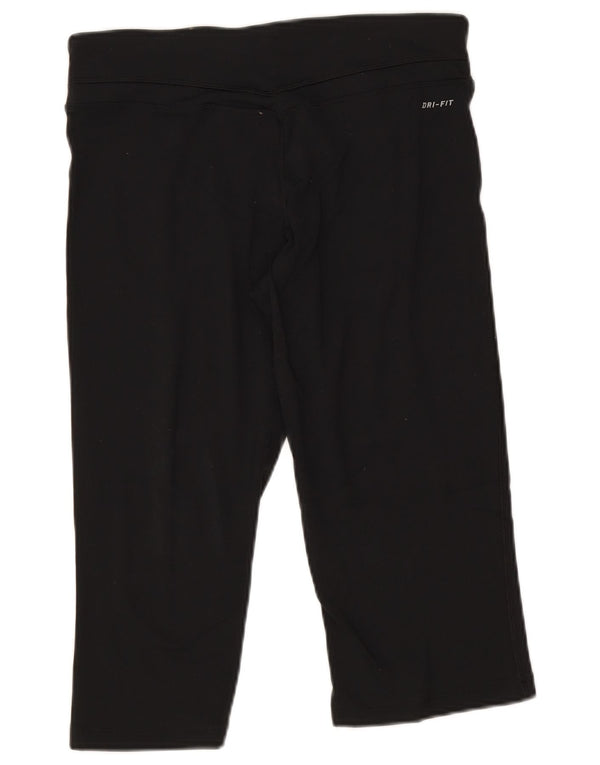 Nike Womens Dri Fit Capri Leggings UK 14 Medium Black Nylon