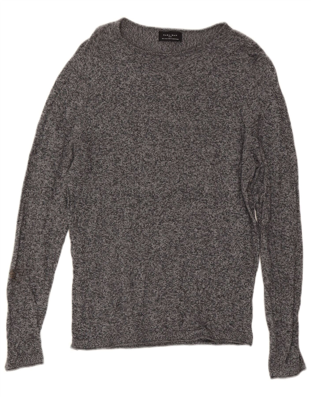 Zara Mens Top Long Sleeve Small Grey Flecked