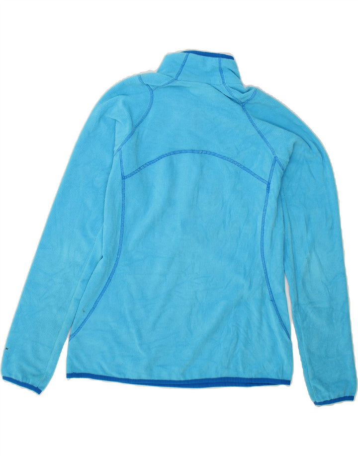 COLUMBIA Womens Zip Neck Fleece Jumper UK 12 Medium Blue Polyester Vintage Columbia and Second-Hand Columbia from Messina Hembry 