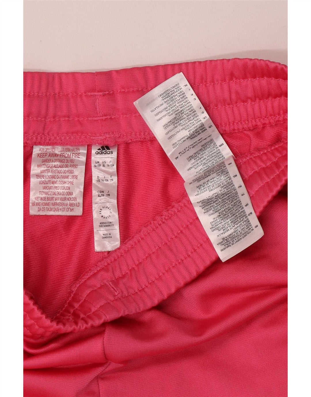 Adidas Girls Tracksuit Trousers 14-15 Years Pink Polyester