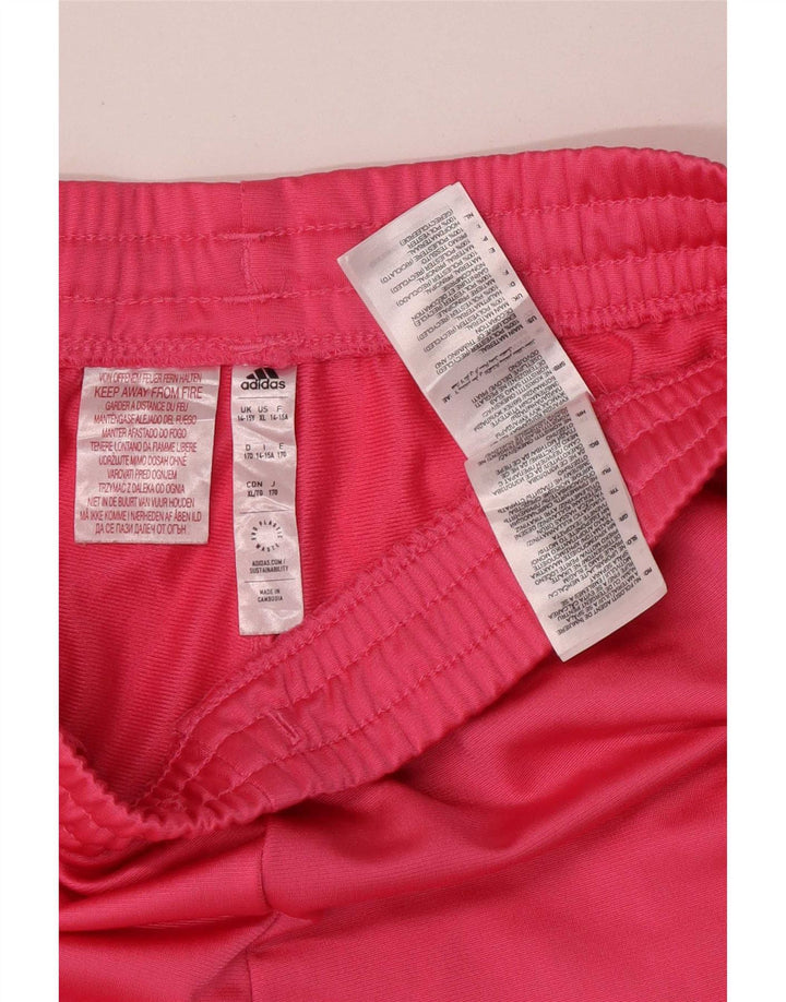 Adidas Girls Tracksuit Trousers 14-15 Years Pink Polyester