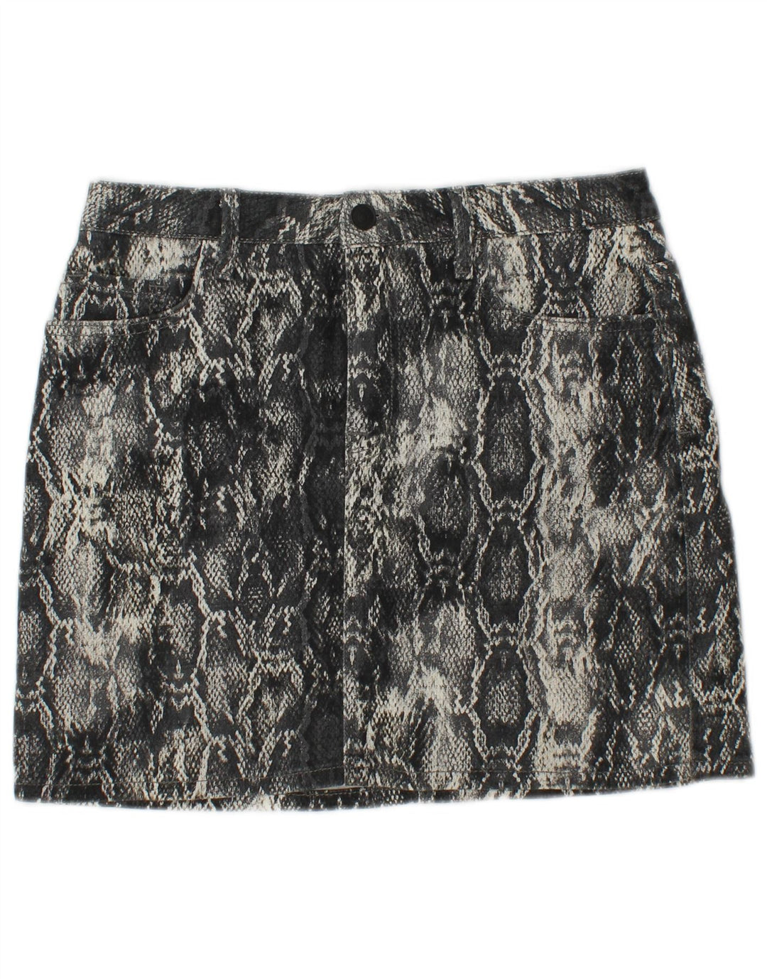 ZARA Womens Mini Skirt Medium W30  Grey Animal Print Cotton