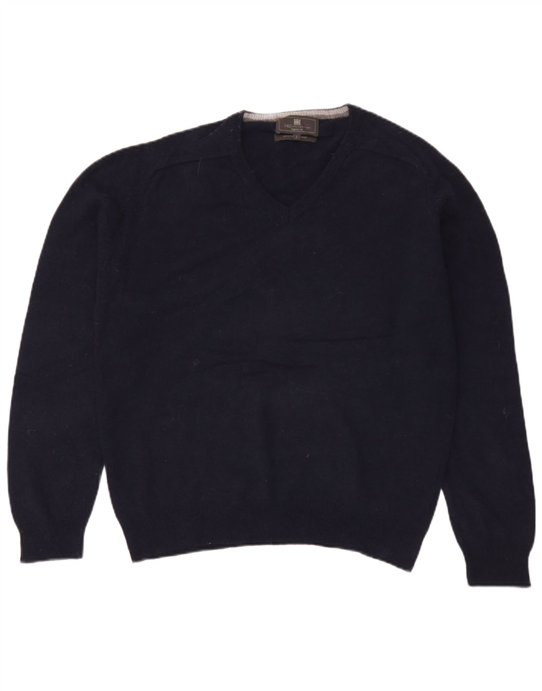 Marks & Spencer Mens Regular Fit V-Neck Jumper Sweater Large Navy Blue
