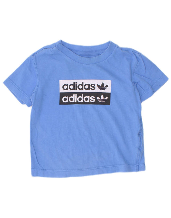 Adidas Baby Boys Graphic T-Shirt Top 9-12 Months Blue Cotton