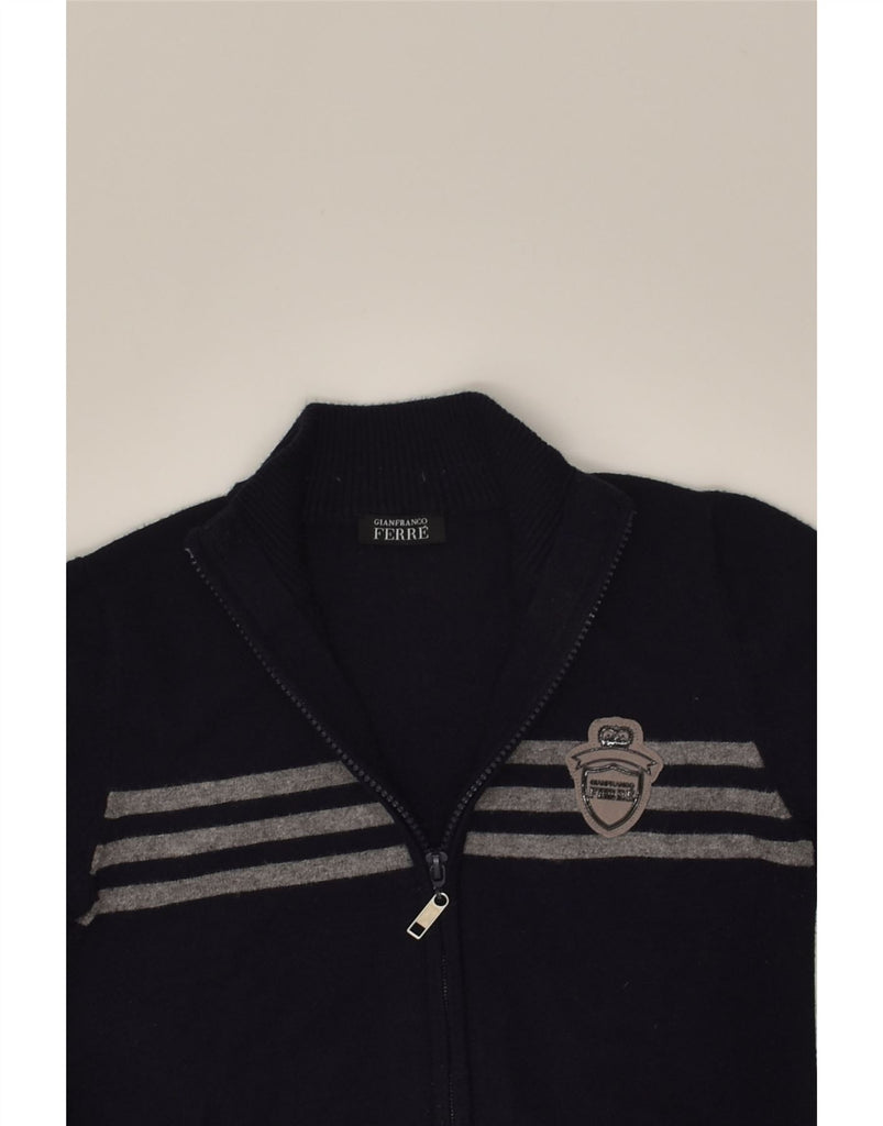 GIANFRANCO FERRE Boys Graphic Cardigan Sweater 5-6 Years Navy Blue Striped | Vintage Gianfranco Ferre | Thrift | Second-Hand Gianfranco Ferre | Used Clothing | Messina Hembry 