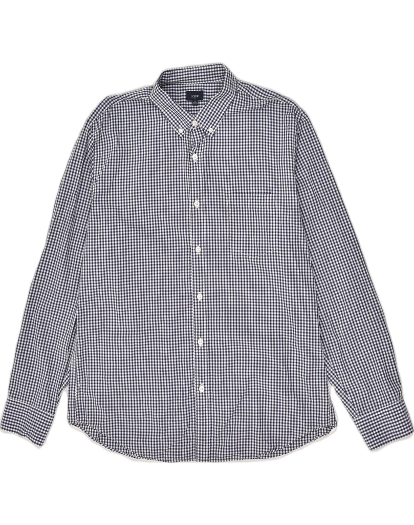 J. CREW Mens Shirt XL Navy Blue Gingham Cotton | Vintage J. Crew | Thrift | Second-Hand J. Crew | Used Clothing | Messina Hembry 