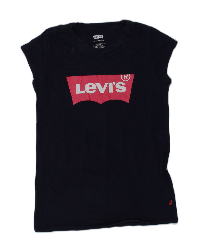 LEVI'S Girls Graphic T-Shirt Top 11-12 Years Black Cotton | Vintage Levi's | Thrift | Second-Hand Levi's | Used Clothing | Messina Hembry 