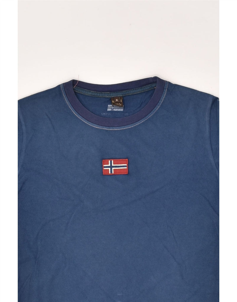 NAPAPIJRI Boys Graphic T-Shirt Top 7-8 Years Navy Blue Cotton | Vintage Napapijri | Thrift | Second-Hand Napapijri | Used Clothing | Messina Hembry 