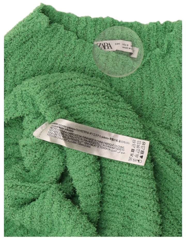 Zara Womens Turtle Neck Jumper Sweater UK 10 Small Green Polyester