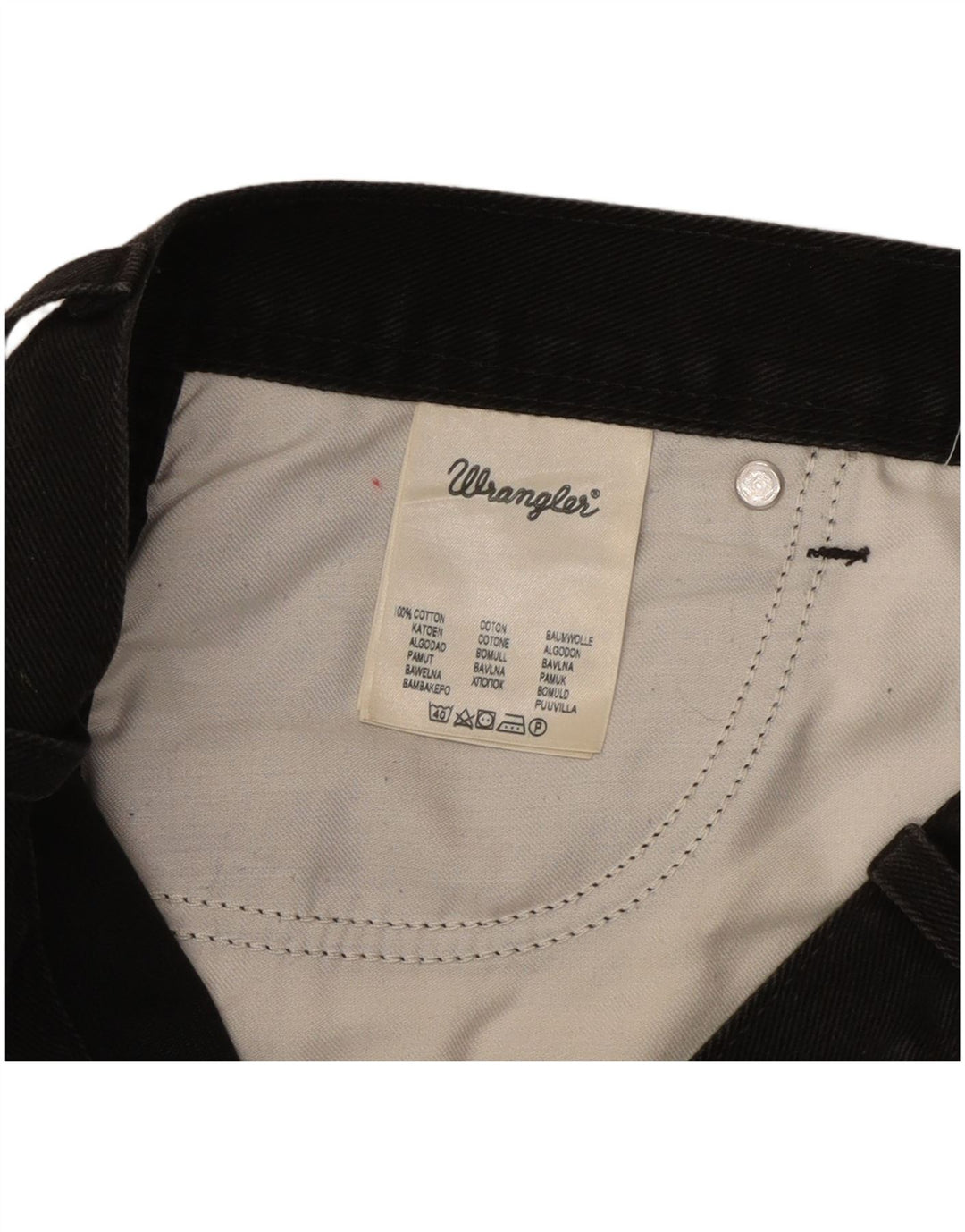 Wrangler Mens Regular Fit Straight Jeans W36 L30 Black Cotton