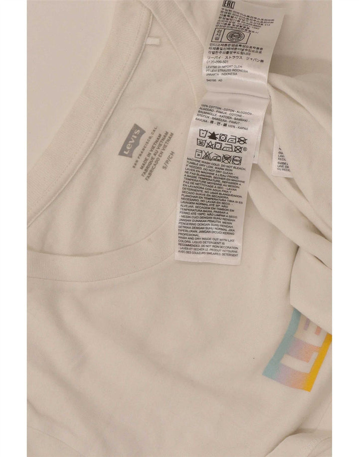 Levi's Womens Graphic T-Shirt Top UK 8 Small White Cotton