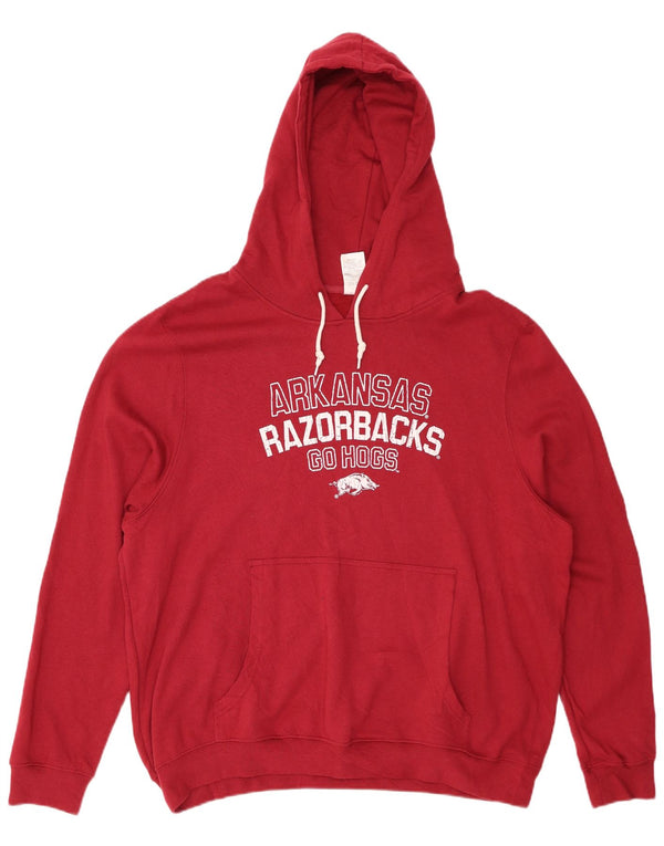 RUSSELL ATHLETIC Womens Arkansas Razorbacks Hoodie Jumper UK 22/24 3XL Red