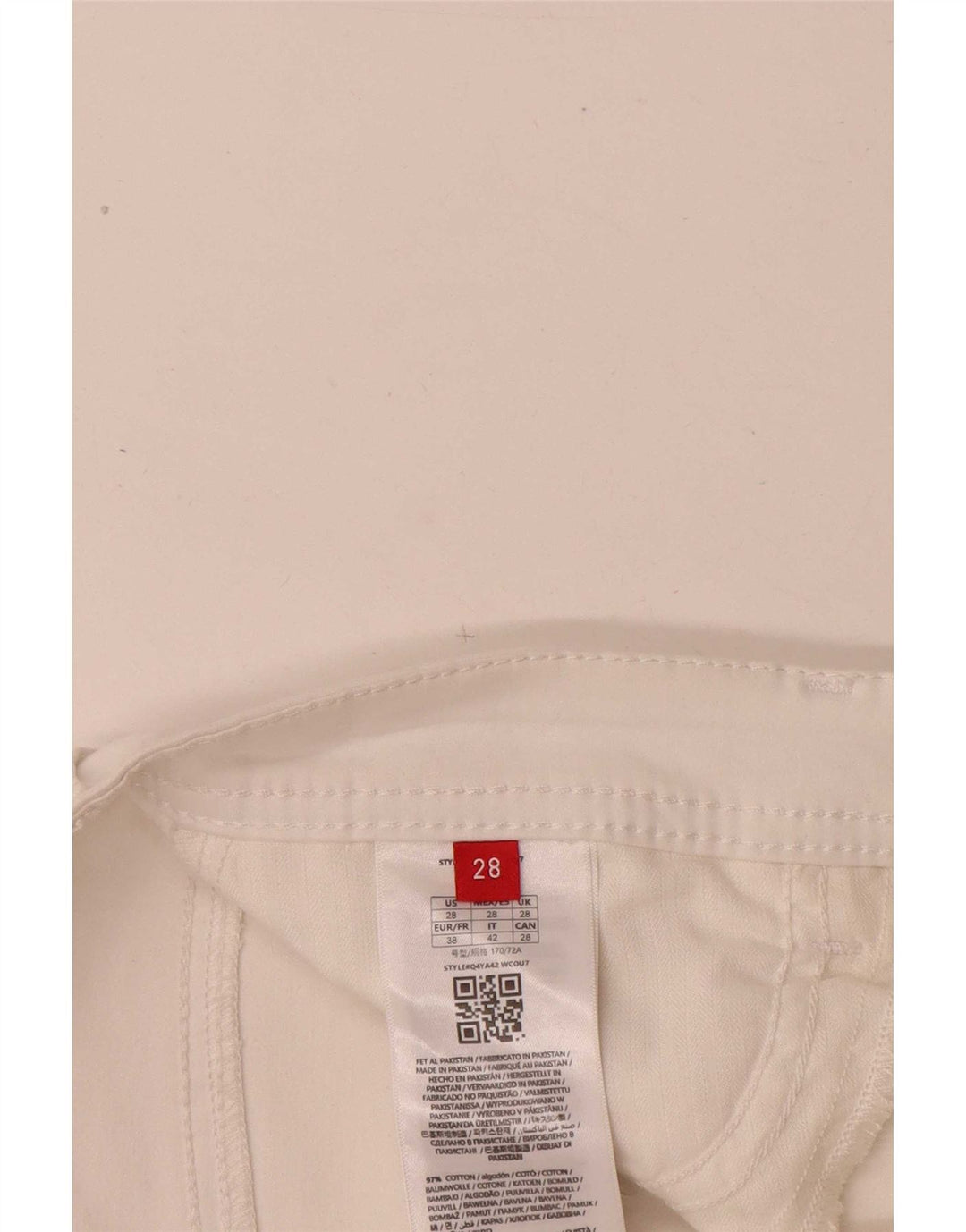Guess Womens Slim Cropped Trousers W28 L25 White Cotton