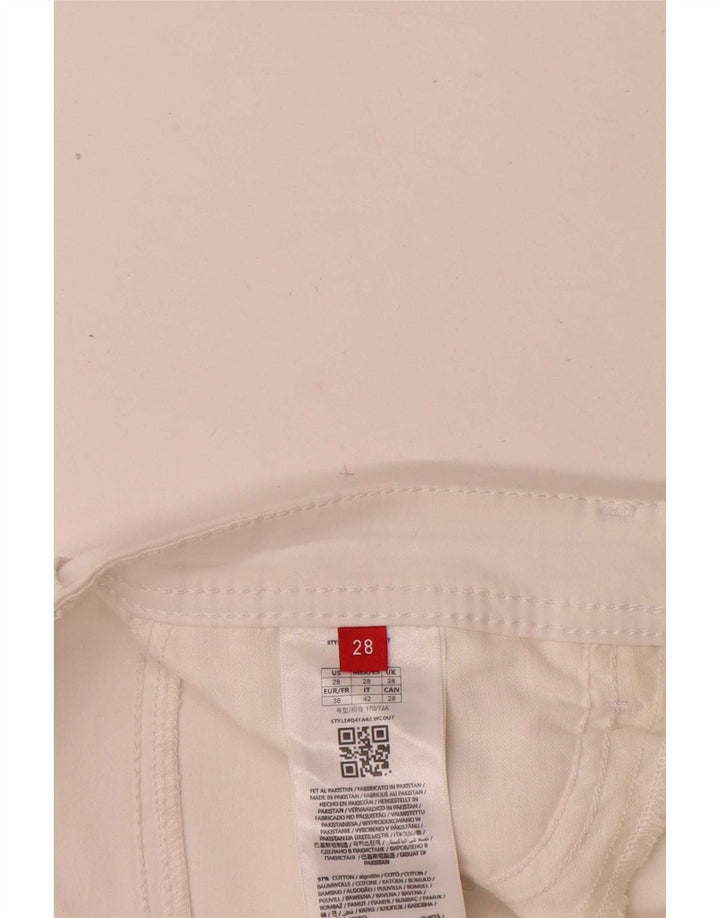 Guess Womens Slim Cropped Trousers W28 L25 White Cotton