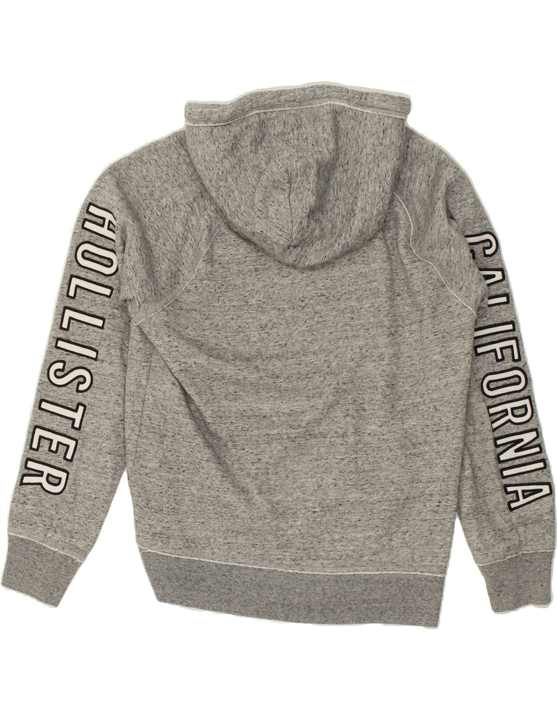 HOLLISTER Mens Graphic Hoodie Jumper Medium Grey Flecked Cotton | Vintage Hollister | Thrift | Second-Hand Hollister | Used Clothing | Messina Hembry 