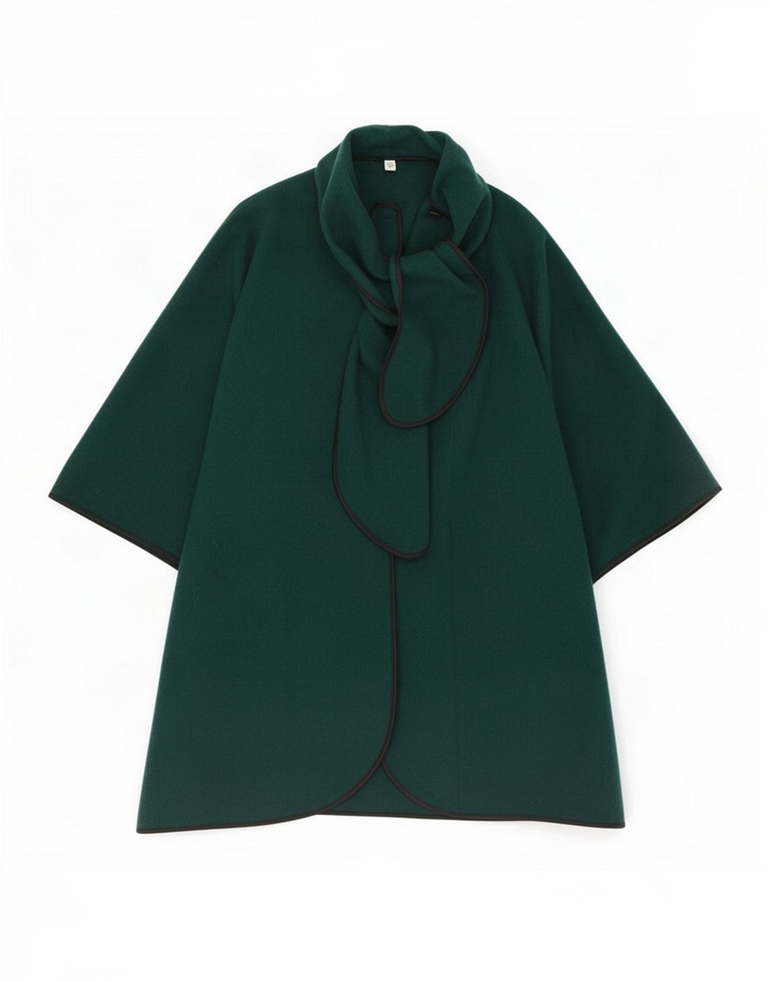Vintage Womens Front Tie Capelet Coat UK 14 Medium Green