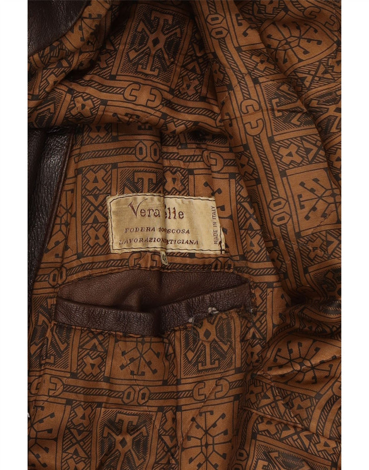 LAVORAZIONE ARTIGIANA Mens Leather Jacket IT 48 Medium Brown Leather Vintage Lavorazione Artigiana and Second-Hand Lavorazione Artigiana from Messina Hembry 