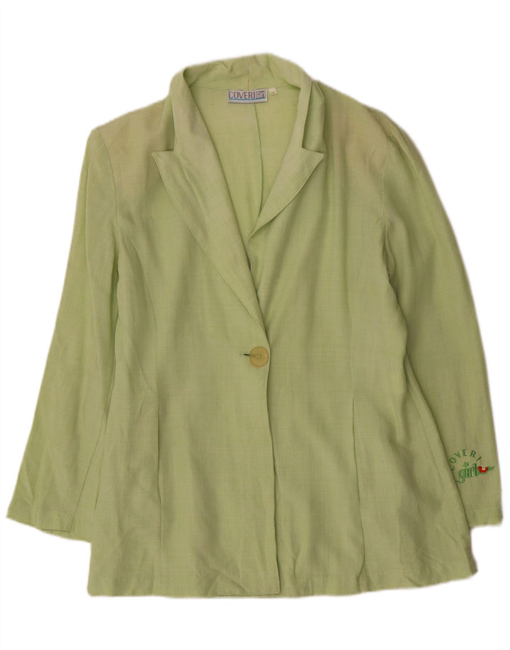 Coveri Womens 1 Button Blazer Jacket IT 44 Medium Green Viscose