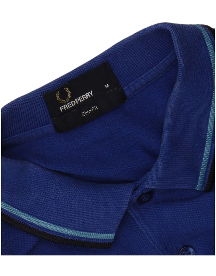 Fred Perry Mens Slim Fit Polo Shirt Medium Blue